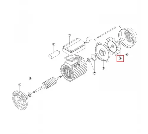Крыльчатка вентилятора эл.двигателя насоса Kripsol KAN/KT/KTB/KAL/KL/KRF/KRB/BC/BCP/BCG/BCPG/BF/BB, MEC132 (RMOT0003.07R)