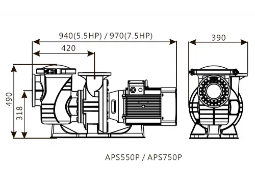 Насос (105 м3/ч, 5.5 кВт/ч, 380В) Emaux APS750P (Opus) 9023902