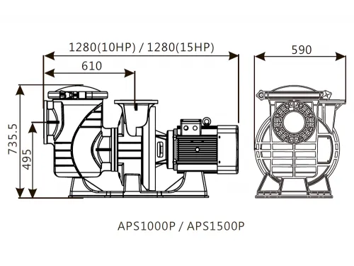 Насос (250 м3/ч, 11 кВт/ч, 380В) Emaux APS1500P (Opus) 9023904