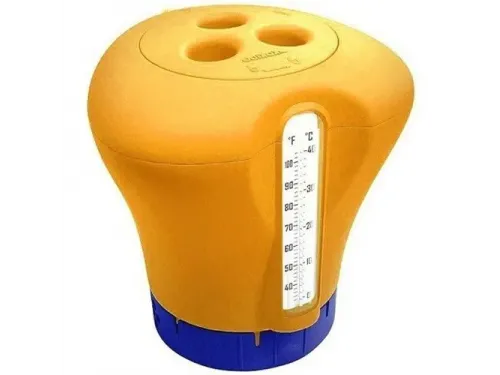 Биопоплавок дозатор Kokido K619BU (табл. 75 мм) оранжевый с термометром 