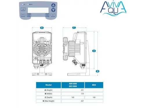 Мембранный дозирующий насос Aquaviva TRP800 Smart Plus pH/Rх 0.1-18 л/ч