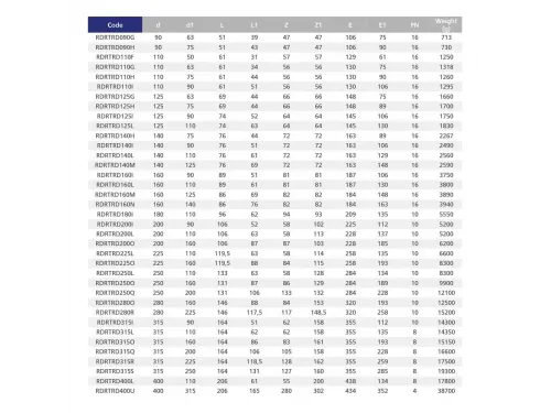 Тройник клеевой 90° редукционный EFFAST d200x110 мм (RDRTRD200L)
