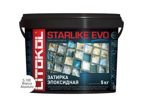 Затирочная смесь Litokol STARLIKE EVO Bianco Assoluto S.100, 5 кг