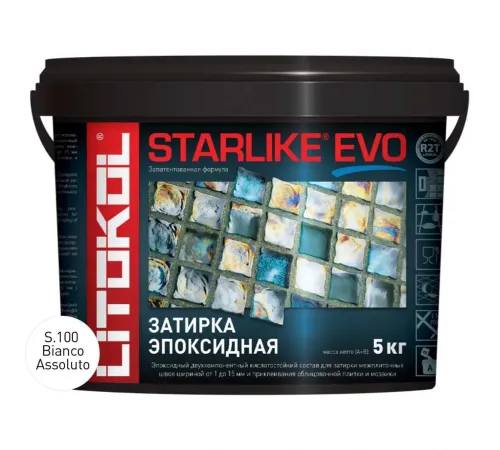 Затирочная смесь Litokol STARLIKE EVO Bianco Assoluto S.100, 5 кг