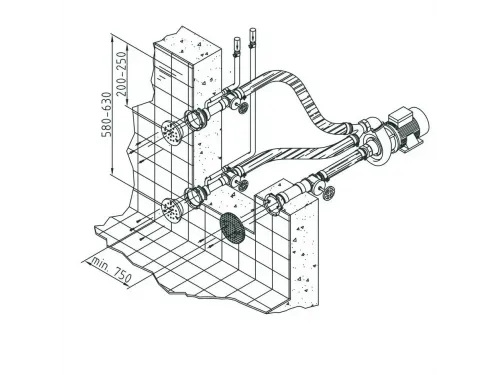 Гидромассаж Fitstar Combi-Whirl 8610020 (220/380 В, 2,6 Квт) компл: насос, 2 форсунки, водозабор