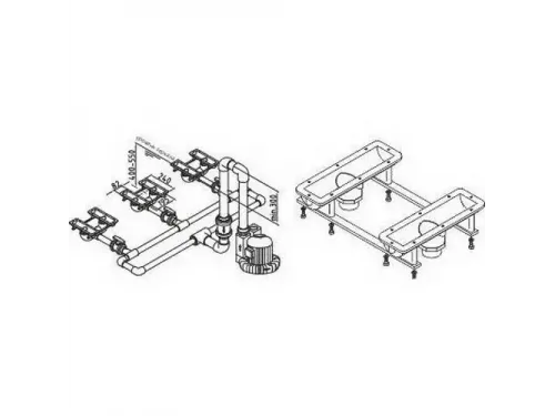Закладной короб Fitstar 8795250 air-bubble, для сиденья 8791020, 240 мм, выходы 63 мм