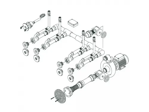 Гидромассаж Fitstar Standard 8697120 (220 В, 1,5 Квт) компл: насос, блок упр., 4 форсунки, 1 водозабор, пьезокнопка