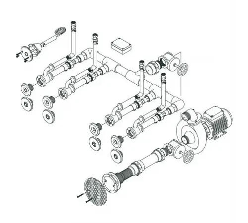 Гидромассаж Fitstar Standard 8697120 (220 В, 1,5 Квт) компл: насос, блок упр., 4 форсунки, 1 водозабор, пьезокнопка