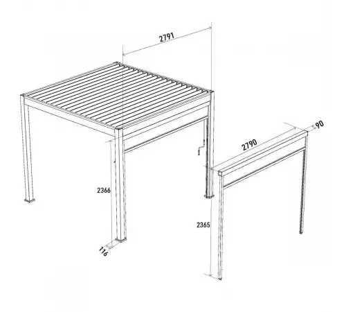 Защитный экран от ветра и солнца (ручное управление) 4 метра Белый