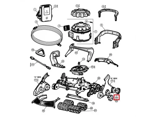 Комплект протекторов для колес робота-пылесоса Hayward AquaVac 600/650. (RCX361404234PK6)