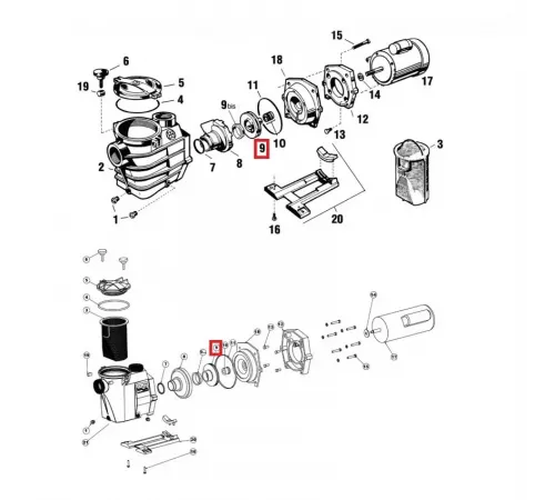 Крыльчатка к насосам Hayward 2 CV Super II/SPA/RS (SPX3021CE)