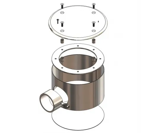 Донный слив под бетон Aquaviva 2'', AISI 304 (D165 мм), антивихревой