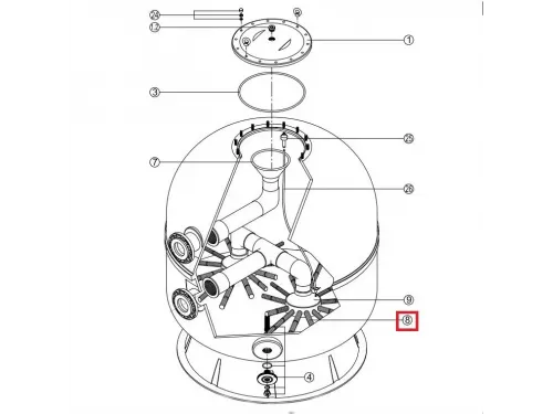 Дюзa для фильтра AK Kripsol/VASO Ø 1400 RCFI0008.08R