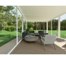 Пергола Aquaviva Авангард с креп. к стене (руч. упр. ламелями) 7.2X3.6м RAL 7015 (Антрацит)