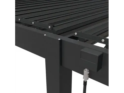 Пергола Aquaviva Авангард с креп. к стене (ламели с электропр.) 5.3X3.6м RAL 7015 (Антрацит)