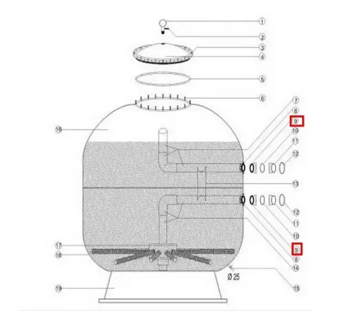 Муфта-фланец крепления для Aquaviva 1050-1250 мм Female