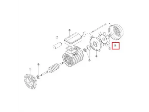 Крышка вентилятора насоса Kripsol KAN/KT/KTB/KAL/KL/KRF/KRB/BC/BCP/BCG/BCPG/BF/BB/BTP MEC132 (RMOT0004.07R)
