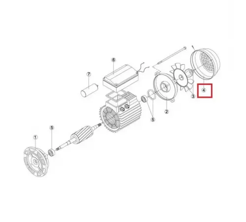 Крышка вентилятора насоса Kripsol KAN/KT/KTB/KAL/KL/KRF/KRB/BC/BCP/BCG/BCPG/BF/BB/BTP MEC132 (RMOT0004.07R)