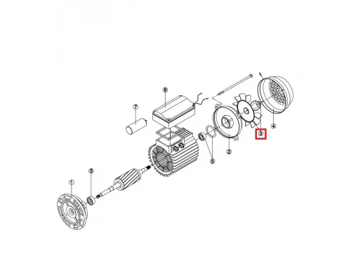 Вентилятор эл.двигателя для насоса KAP/KA/KAN/KT/BC/BCP MEC100 M2 (RMOT0003.05R)