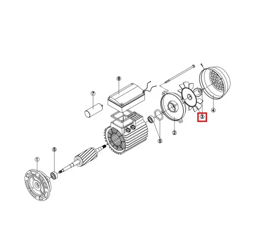 Вентилятор эл.двигателя для насоса KAP/KA/KAN/KT/BC/BCP MEC100 M2 (RMOT0003.05R)