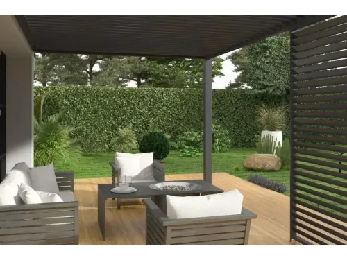 Пергола Aquaviva Модерн отдельностоящая  (ламели с электроприводом) 6X3м RAL 9016 (Белая)