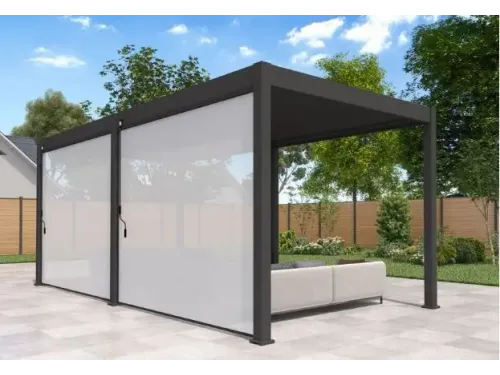 Пергола Aquaviva Модерн отдельностоящая  (ламели с электроприводом) 6X3м RAL 9016 (Белая)