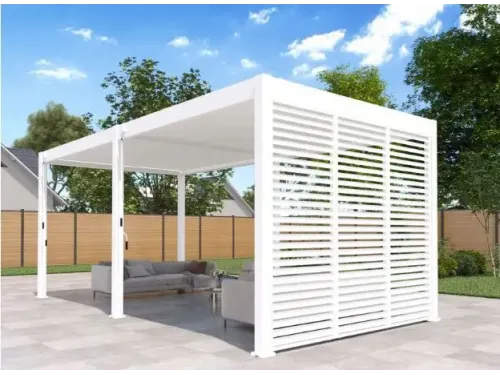 Пергола Aquaviva Модерн отдельностоящая  (ламели с электроприводом) 3X3м RAL 9016 (Белая)