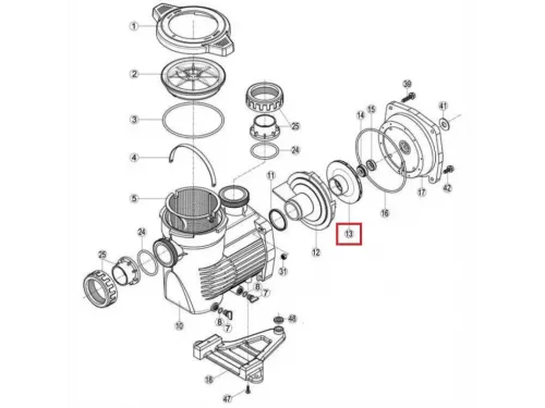 Крыльчатка для насосов Hayward K-FLO с мощностью 0.5 НР