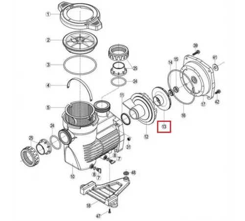 Крыльчатка для насосов Hayward K-FLO с мощностью 0.5 НР