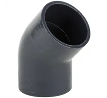 Угольник (отвод) ПВХ д. 400 мм. 45°