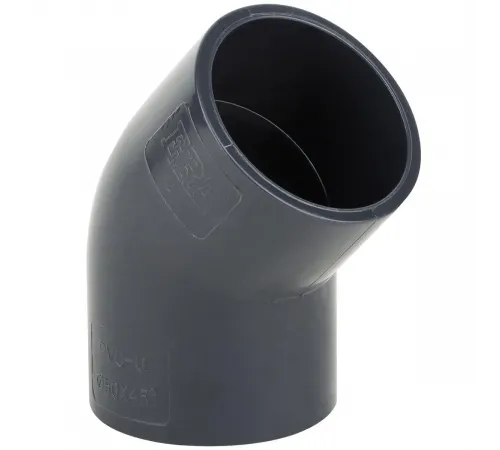 Угольник (отвод) ПВХ д. 400 мм. 45°