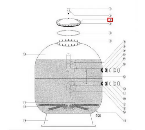 Верхняя крышка для фильтров Aquaviva D1050/1250/1400 мм