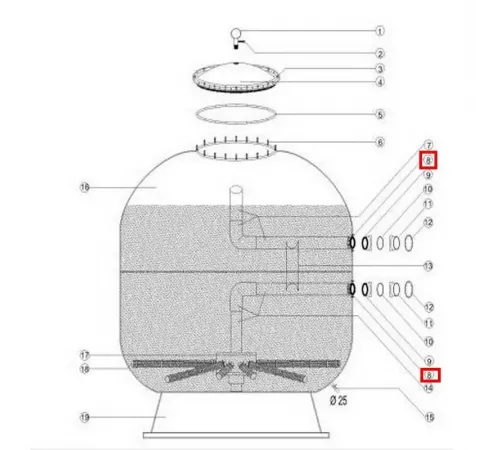 Муфта-фланец крепления фильтров Aquaviva D1400 мм
