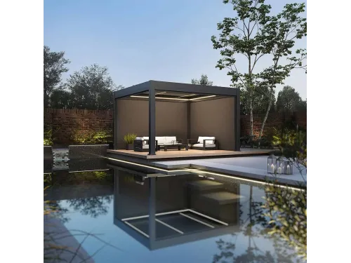 Пергола Aquaviva Элит Отдельностоящая (ламели с электроприводом) 3.6X4.0м RAL 7015