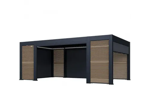 Пергола Aquaviva Элит Отдельностоящая (ламели с электроприводом) 3.6X4.0м RAL 7015