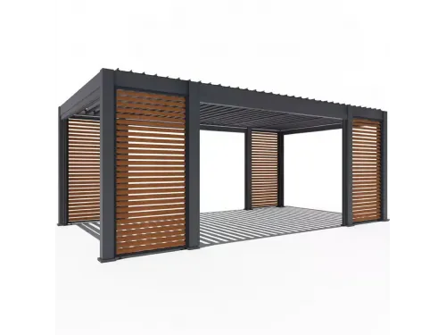 Пергола Aquaviva Элит Отдельностоящая (ламели с электроприводом) 3.6X4.0м RAL 7015
