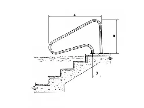 Поручни AML для выхода из бассейна (2шт.) с анкерами AISI 304 (7701)