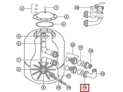 Гайка муфты Hayward (диаметр 780-900) для фильтра NC (NCX2312060)