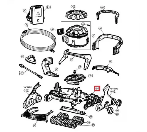 Коробка передач в сборе для пылесоса Hayward AquaVac 600/650 (RCX361117218)