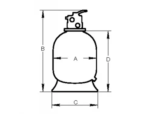 Фильтр Pool King FB-019 (450) d.450мм, 8м³/ч, верх.подкл. 1½", без вентиля