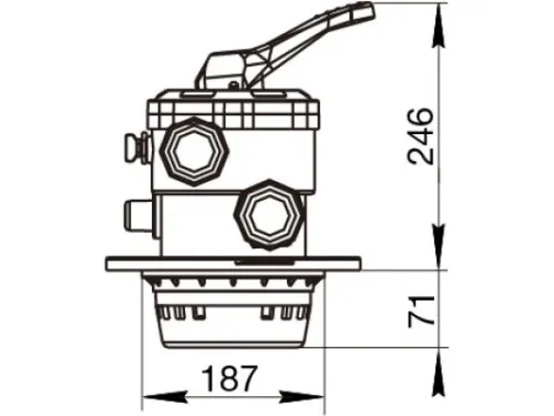 Вентиль верхний Pool King (1,5") к фильтрам серий KP400-KP700, LP400- LP650, HP13400- HP13700 и моноблокам серии КВ