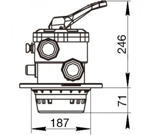 Вентиль верхний Pool King (1,5") к фильтрам серий KP400-KP700, LP400- LP650, HP13400- HP13700 и моноблокам серии КВ