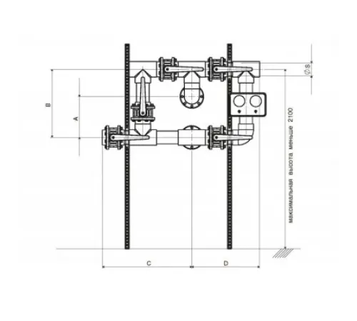 Вентильная группа Pool King подкл. 4" (фланец 110 мм.) для фильтров К, НК, HL (HK151200. HK20120. K1200)
