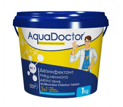 AquaDoctor MC-T ведро 1 кг. (таблетки 20 гр.) на основе хлора и против роста водорослей