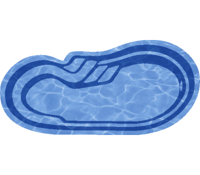 Композитный бассейн Марсель 8,00*3,50*1,00-1,65 м., Голубая Лагуна (Россия/США), цвет голубой