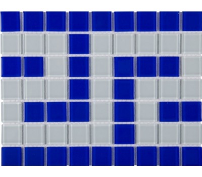Фриз стеклянный для окантовки греческий сине-белый Aquaviva Cristall B/W