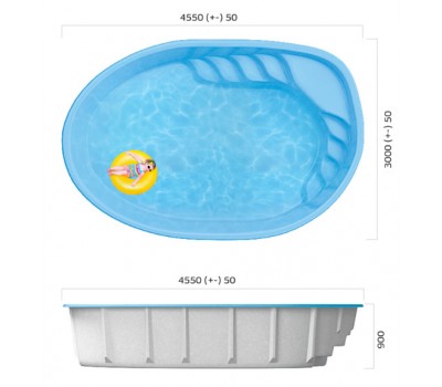 Композитный бассейн Лион-Baby 4,55*3,0*0,9 м., Франмер