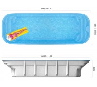 Композитный бассейн Тулон 8,00*3,00*1,55 м., Франмер