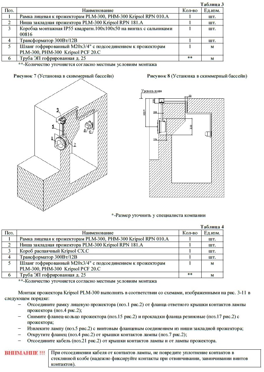 Прожектор для бассейна (300Вт/12В) (универсальный) Кripsol PLM 300 - купить  в Москве. Цена и характеристики.